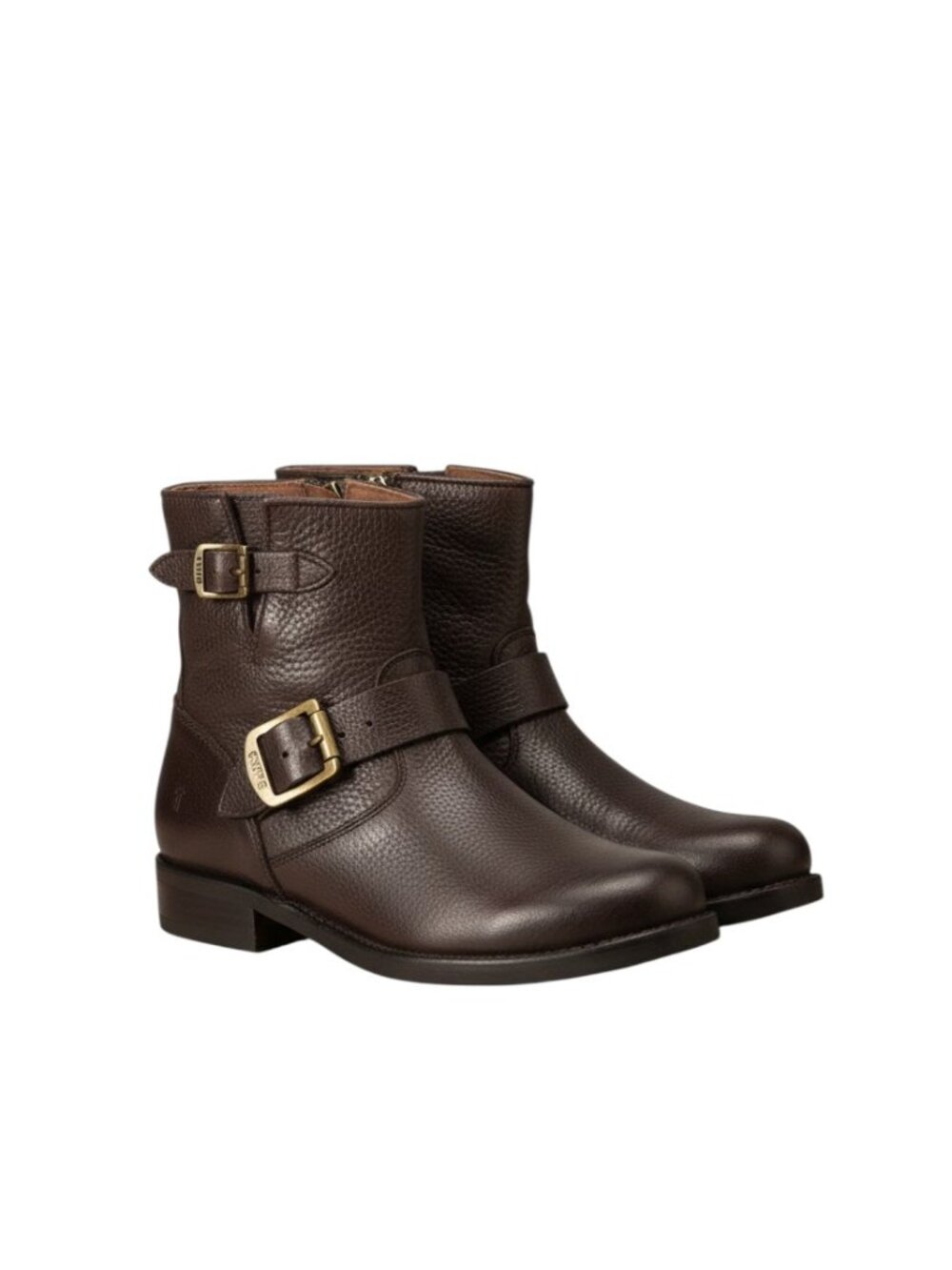 FRYE Vicky 6 Leather Ankle Moto Buckle Brown Boots 6 New With Box